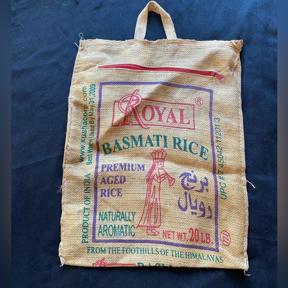 Y2K Basmati Rice Tote Bag with Handle and Top Zipper!